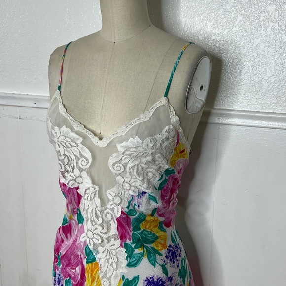 Vintage retro Y2K Victorias Secret gold label floral slip teddy night gown L - Picture 2 of 9